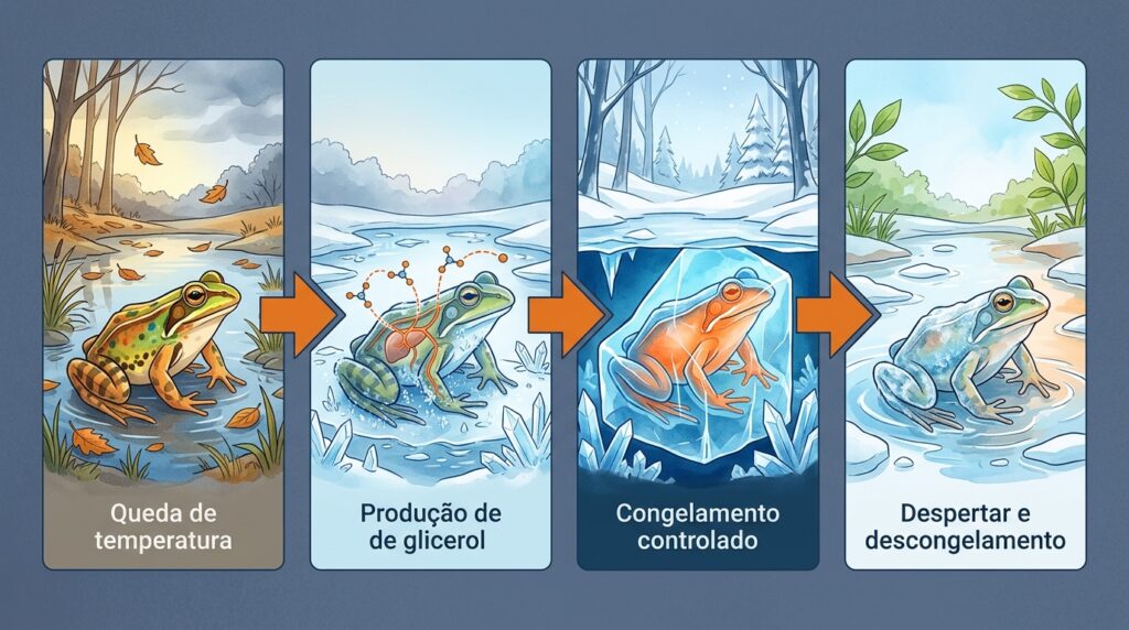 O sapo que caminha sobre água congelada sem morrer: como seu corpo desafia as leis da criobiologia