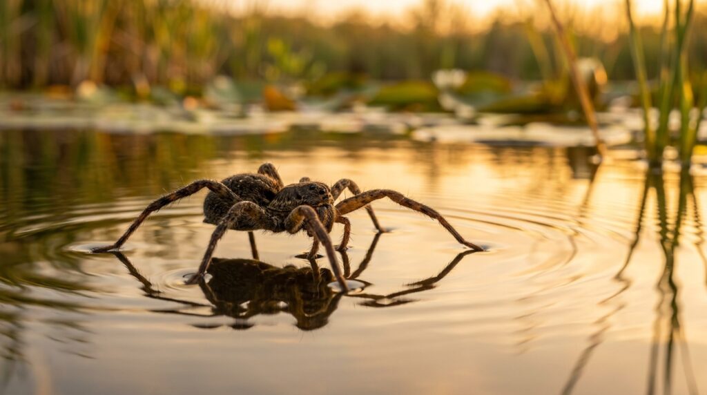 A aranha que consegue caminhar na água como se fosse uma superfície sólida