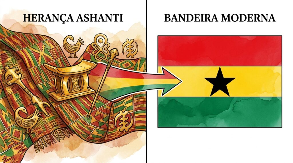 Por que a bandeira da Gana tem vermelho, amarelo e verde com uma estrela negra no centro, e qual a origem real dessas cores que poucos conhecem