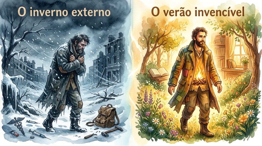 Frase do dia de Albert Camus, escritor existencialista e vencedor do Nobel de Literatura: "No meio do inverno, aprendi que havia em mim um verão invencível.”