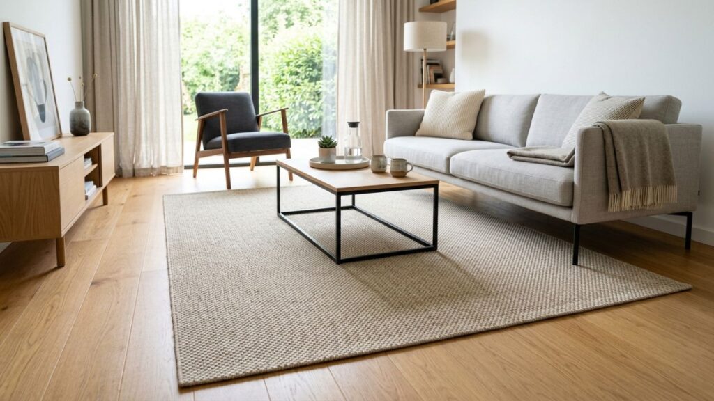 Adeus ao tapete felpudo de pelúcia que junta sujeira impossível de aspirar na sala: a nova tendência é mais prática e fácil de varrer com o tapete sintético estilo sisal