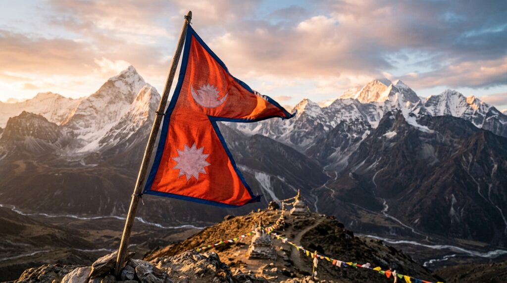 Por que a bandeira do Nepal é a única do mundo que não é retangular?