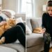 Como remover pelo de gato e cachorro grudado em calça preta rapidamente: o truque fácil de enrolar fita adesiva larga na mão que sempre funciona