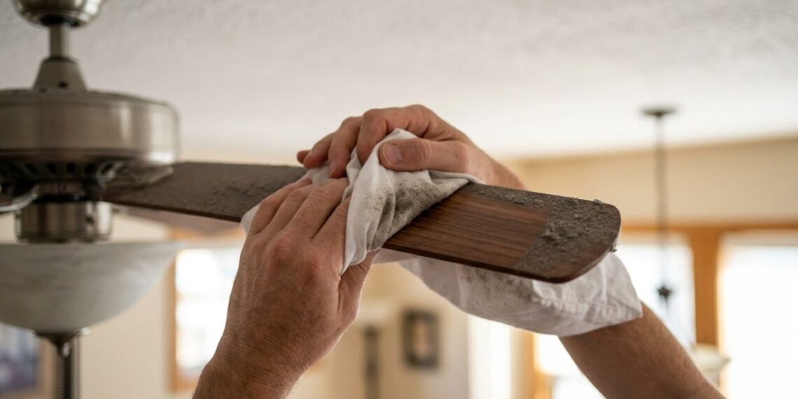 Como tirar poeira das pás do ventilador de teto sem sujar a cama embaixo: o truque fácil de encapar as hélices com uma fronha velha que está na moda
