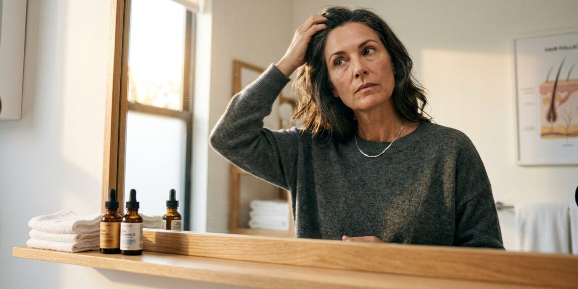 Aos 45, o cabelo cai mais por DHT: entenda como hormônios afetam o folículo capilar