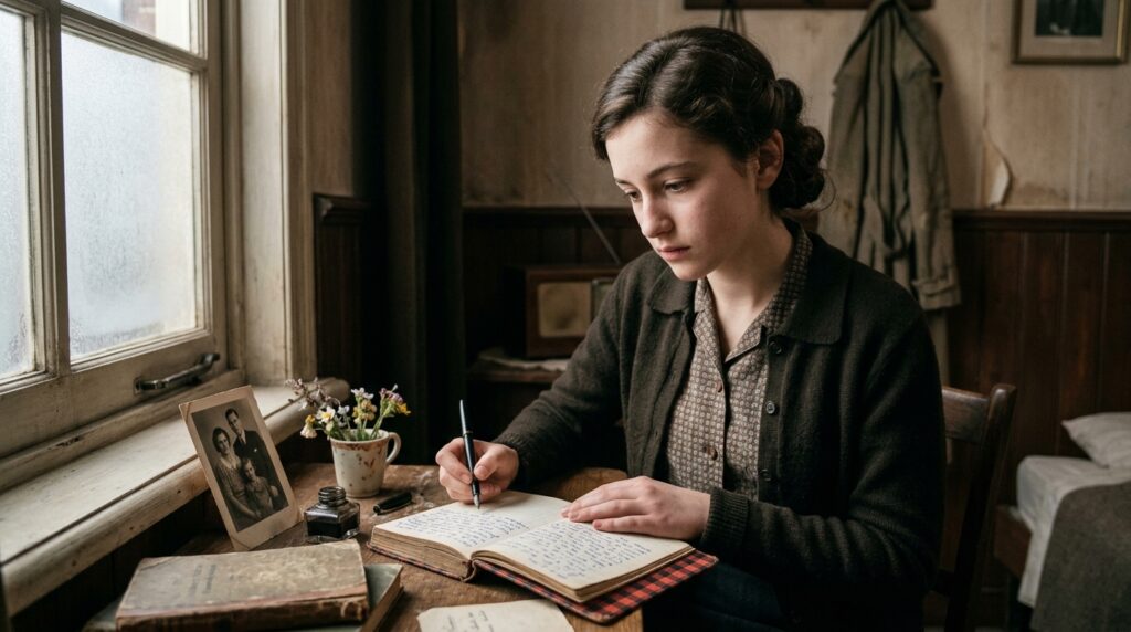 Frase do dia da Anne Frank símbolo da esperança; "Quem é feliz faz os outros felizes também"