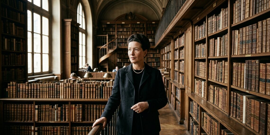 Frase do dia de Simone de Beauvoir, filósofa francesa e pensadora do existencialismo feminista: "A mulher não nasce mulher, torna-se mulher"