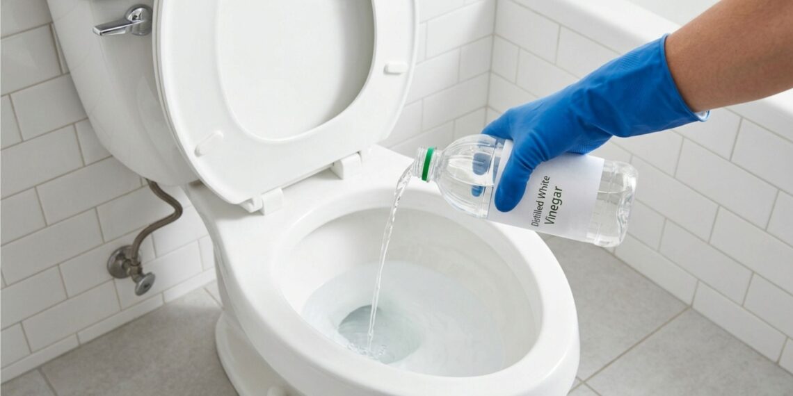 O que acontece se você despejar vinagre no vaso sanitário e deixar durante a noite? O que acontecerá pela manhã?