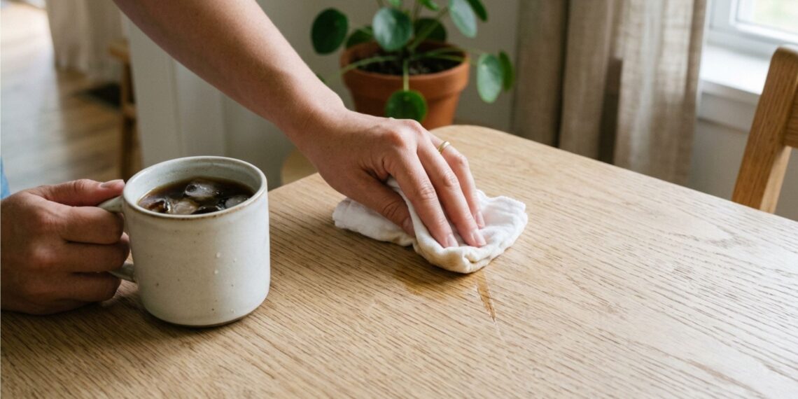 Como disfarçar riscos leves em móveis de madeira clara: o truque simples com café que muita gente desconhece e que pode restaurar o aspecto original da superfície de forma rápida, prática e com ingredientes que você já tem em casa
