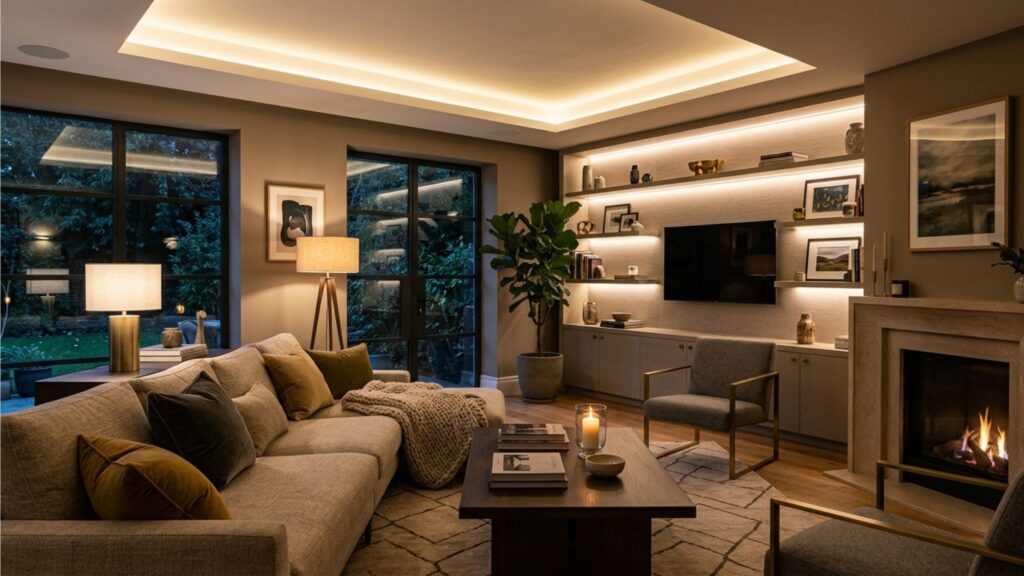 Adeus às lâmpadas frias em todos os ambientes: a nova tendência em iluminação aposta no uso estratégico da luz quente para criar aconchego, sofisticação e bem-estar, transformando completamente a atmosfera dos espaços da casa