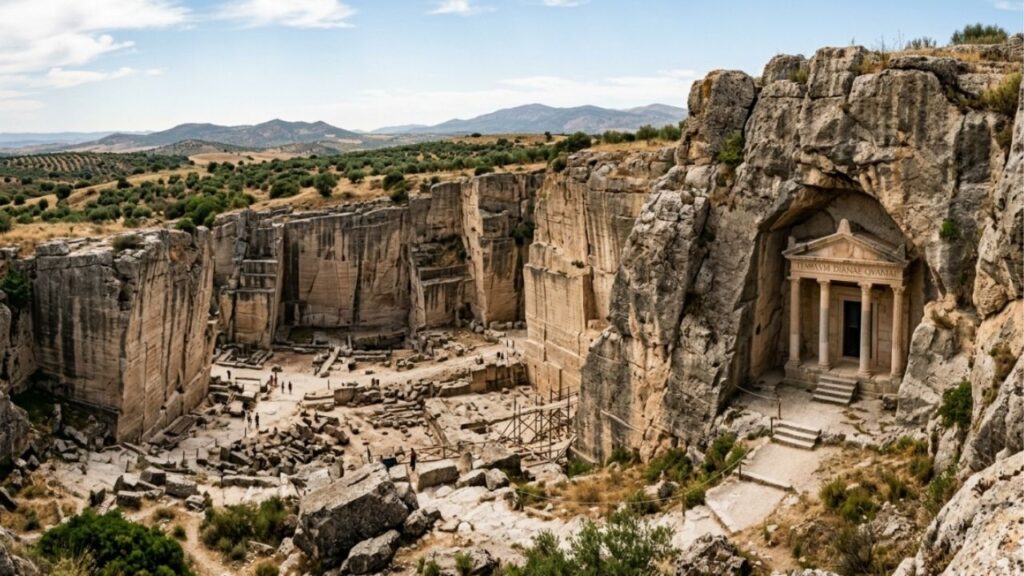Santuário de deusa romana da sabedoria é descoberto em pedreira