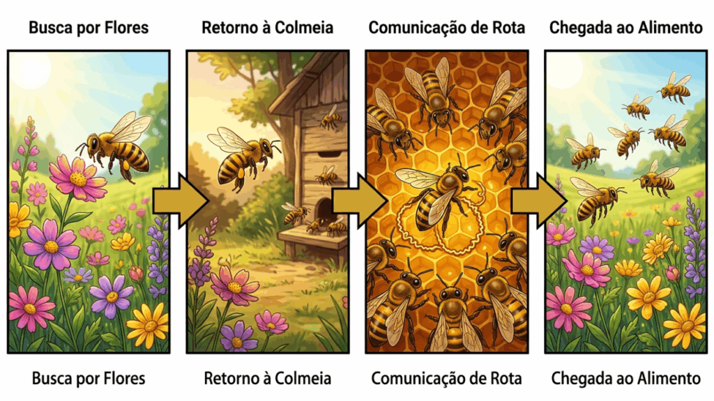 A abelha que realiza dança geométrica complexa para comunicar localização de flores