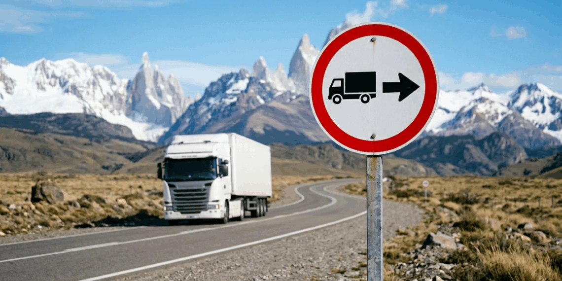 O que significa a placa de trânsito com uma seta preta e um caminhão e por que ela é importante?