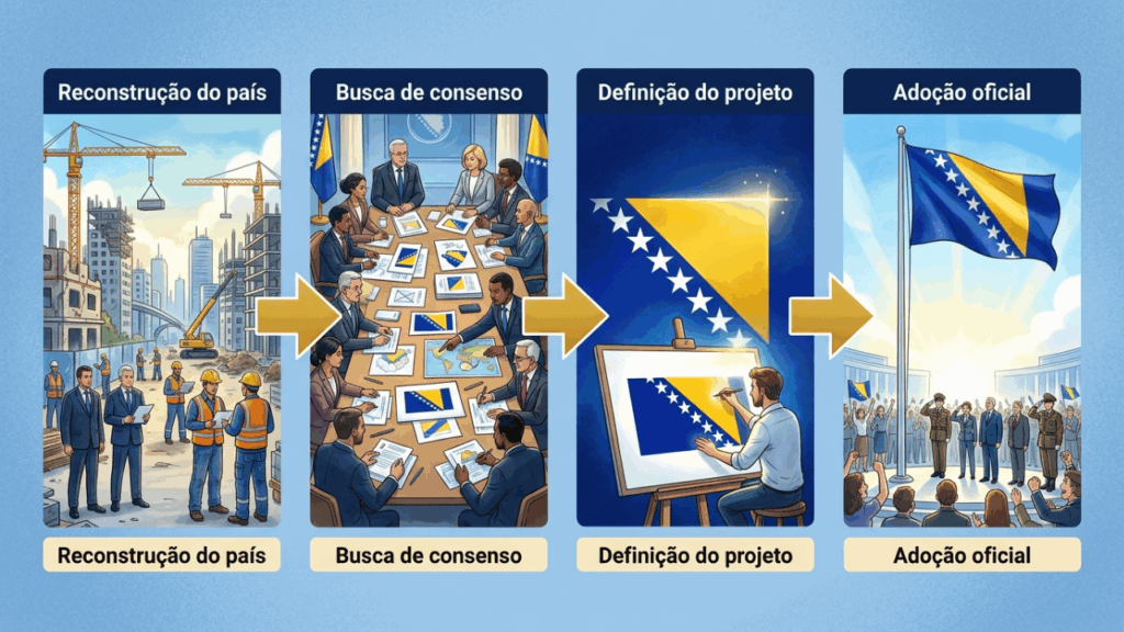 Azul e ouro na Bósnia: por que a bandeira escolheu as cores da União Europeia