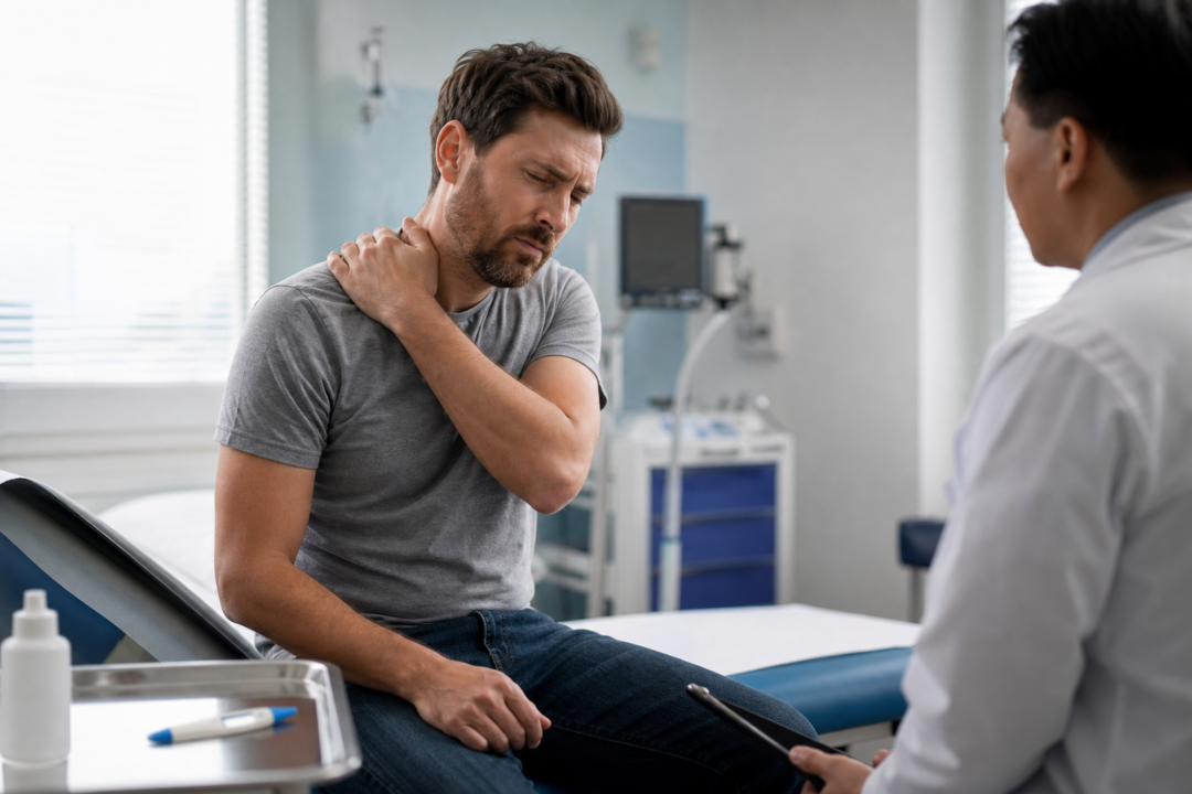 e1fb6e4b6792f0d0c8885ea6 Remédio para dor no pescoço e ombro, febre exige avaliação médica