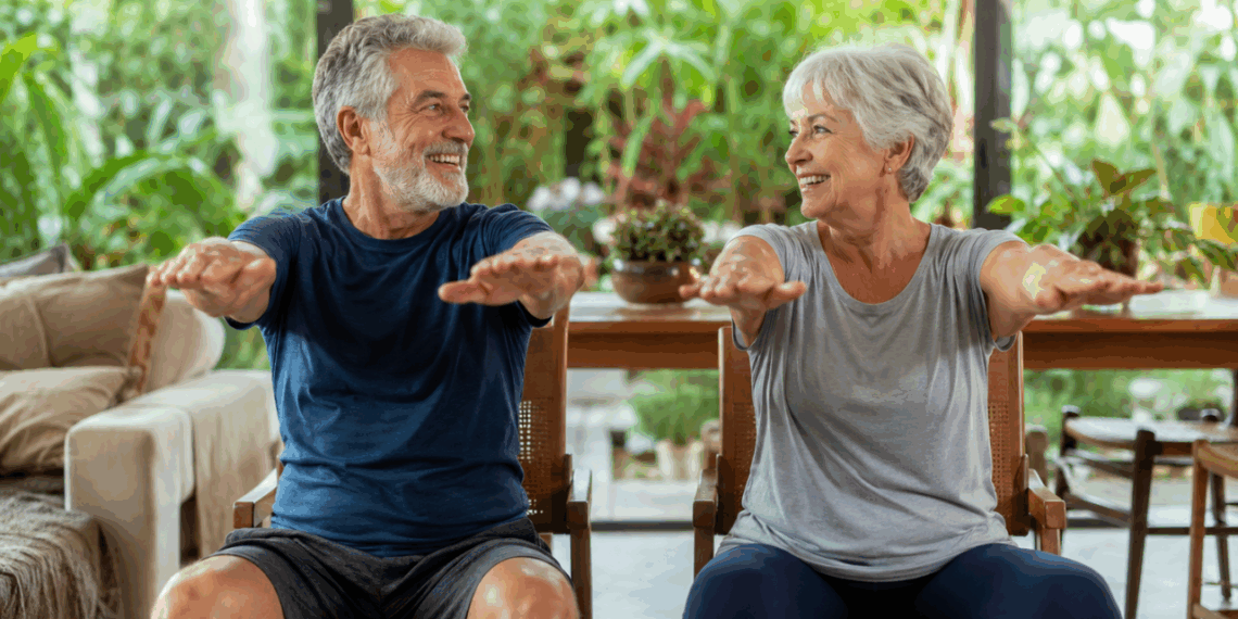 O exercício sentado que fortalece as pernas de idosos sem forçar os joelhos e pode ser feito em casa
