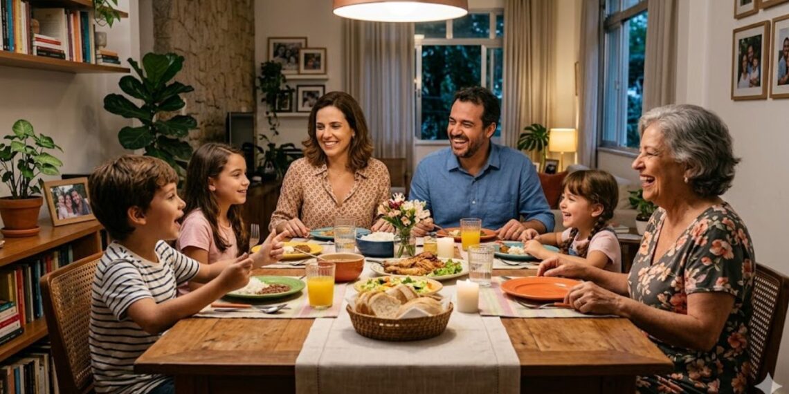 Um estudo revelou que crianças que fazem refeições com suas famílias desenvolvem uma vantagem fundamental na vida adulta