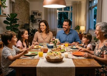 Um estudo revelou que crianças que fazem refeições com suas famílias desenvolvem uma vantagem fundamental na vida adulta