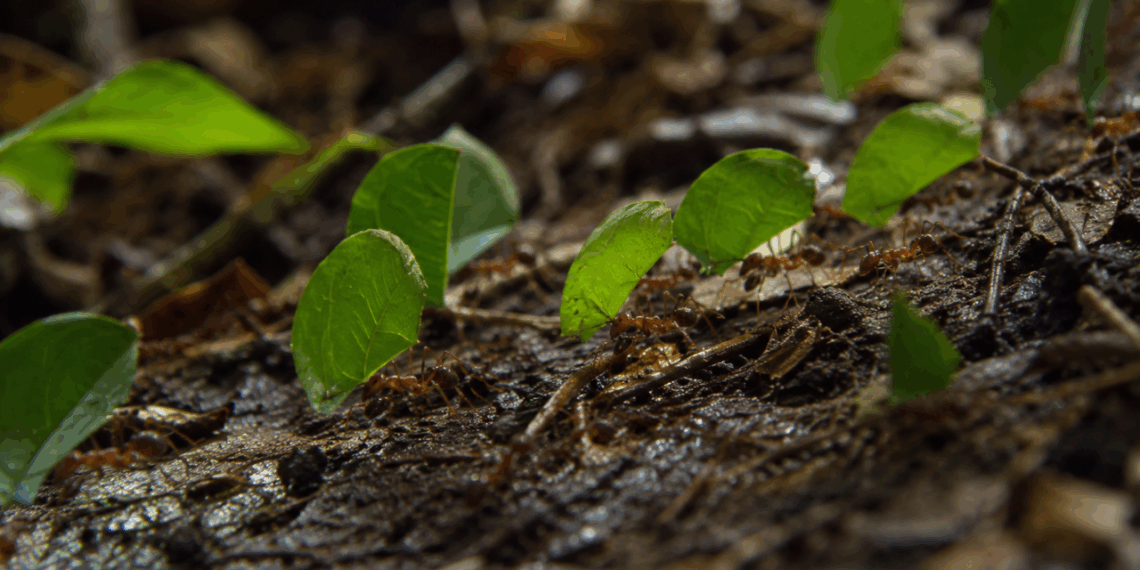 A formiga que não tem líder, não recebe ordens e mesmo assim constrói cidades subterrâneas com sistema de ventilação, cemitério e agricultura