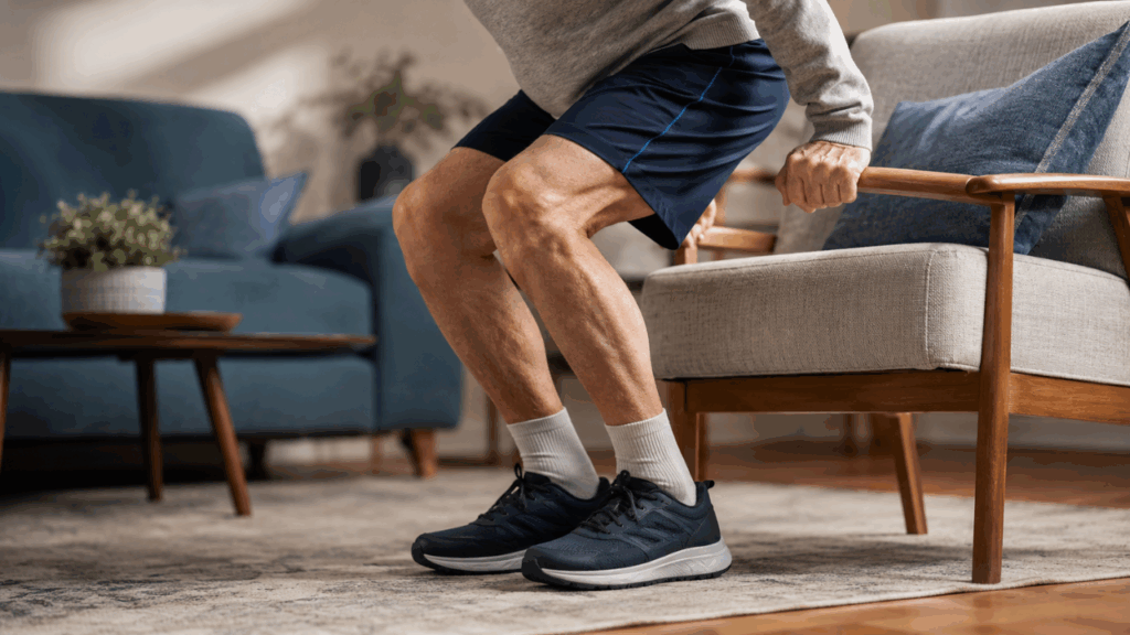 O exercício sentado que fortalece as pernas de idosos sem forçar os joelhos e pode ser feito em casa