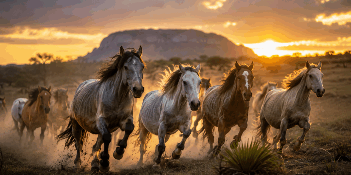 Esses cavalos enfrentam seca, parasitas e calor extremo sem depender dos humanos no Brasil