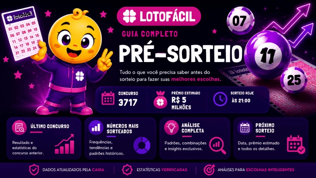 Números sorteados da Lotofácil 3717 — resultado de segunda-feira (22/06/2026)