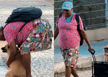 Ela enfrenta dificuldades todos os dias, mas nunca deixa sua companheira para trás