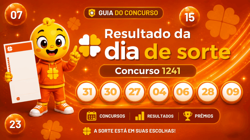 Resultado do Dia de Sorte 1241 : confira os números e se teve ganhadores
