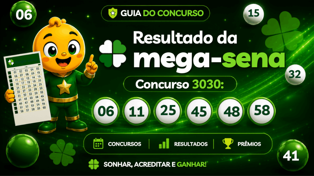 Resultado da Mega-sena 3030: confira os números e se teve ganhadores