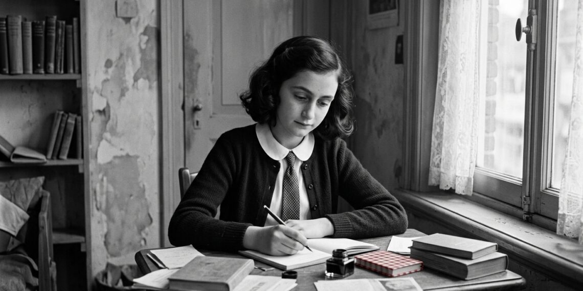 Frase do dia de Anne Frank, escritora holandesa e vítima do Holocausto: "Apesar de tudo, ainda acredito que as pessoas são realmente boas no fundo"