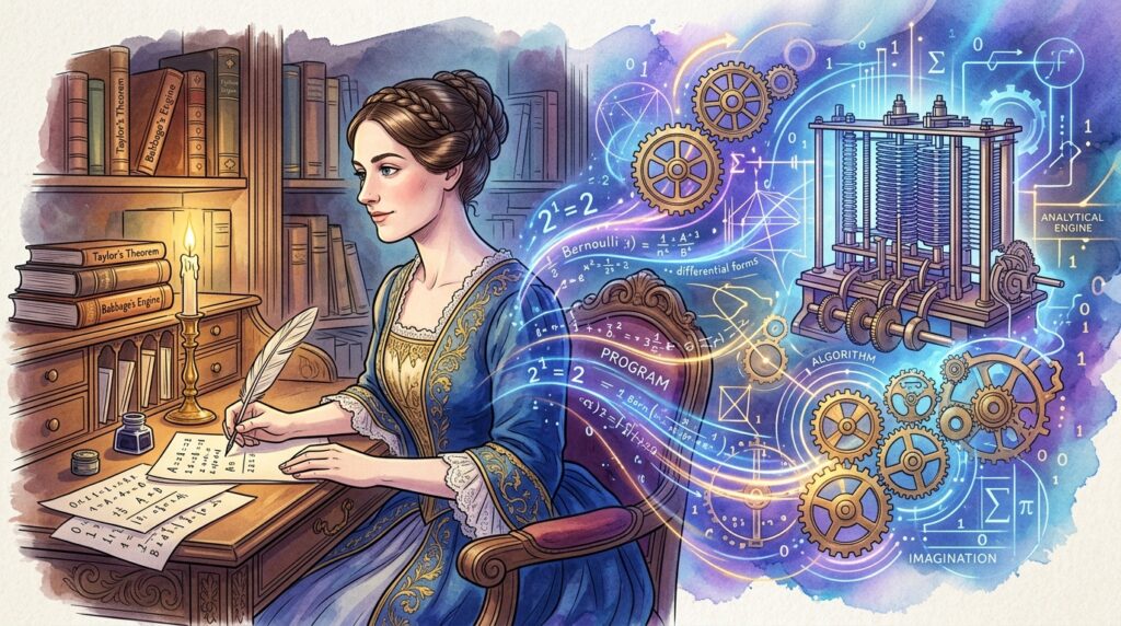 Frase do dia de Ada Lovelace, matemática britânica e visionária: ''A imaginação é a faculdade descobridora, muito além do que a obtenção do conhecimento’’