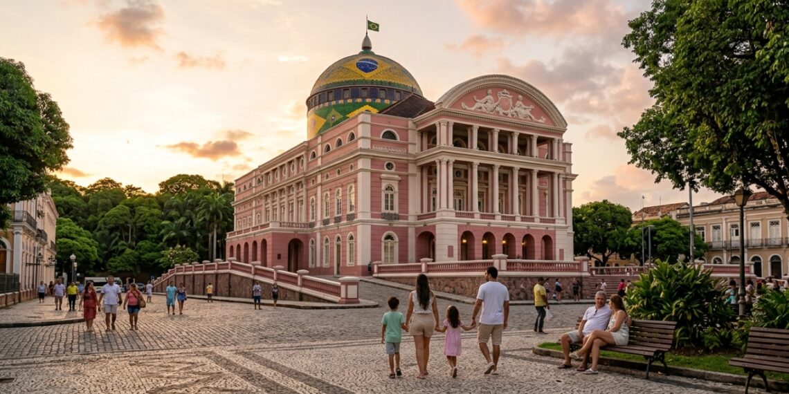 No coração da Amazônia, este teatro foi revestido com 36 mil escamas de cerâmica trazidas da França no auge da borracha