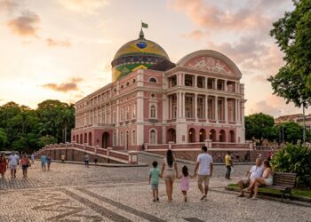 No coração da Amazônia, este teatro foi revestido com 36 mil escamas de cerâmica trazidas da França no auge da borracha