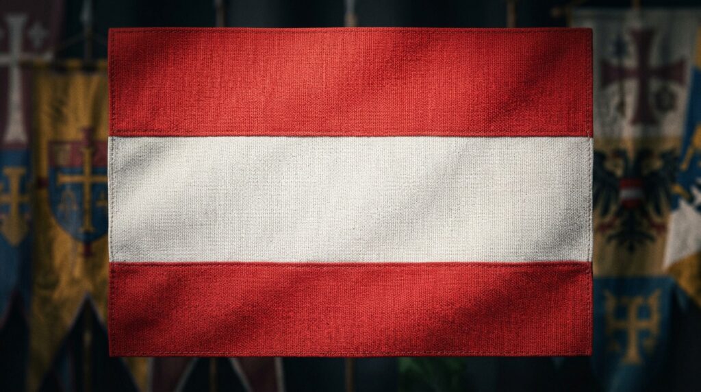 Por que a bandeira austríaca é politicamente secular enquanto todas as outras são religiosas