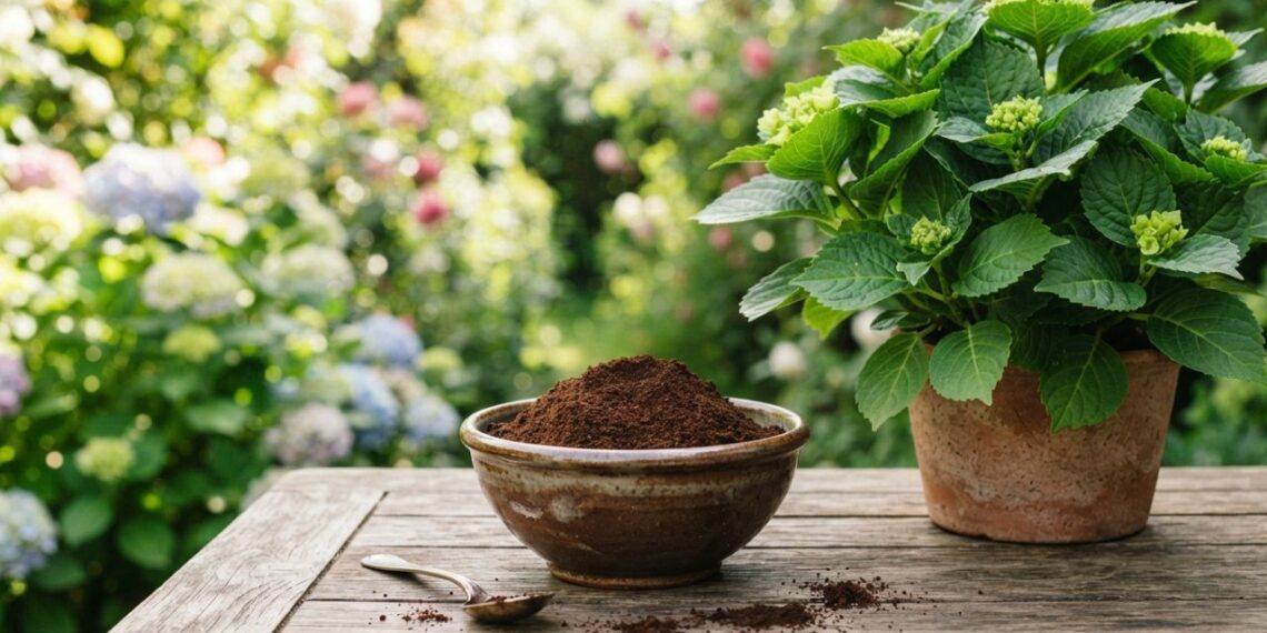 Despejar borra de café no pé de hortênsia uma vez por mês: para que serve e quais são os seus benefícios?