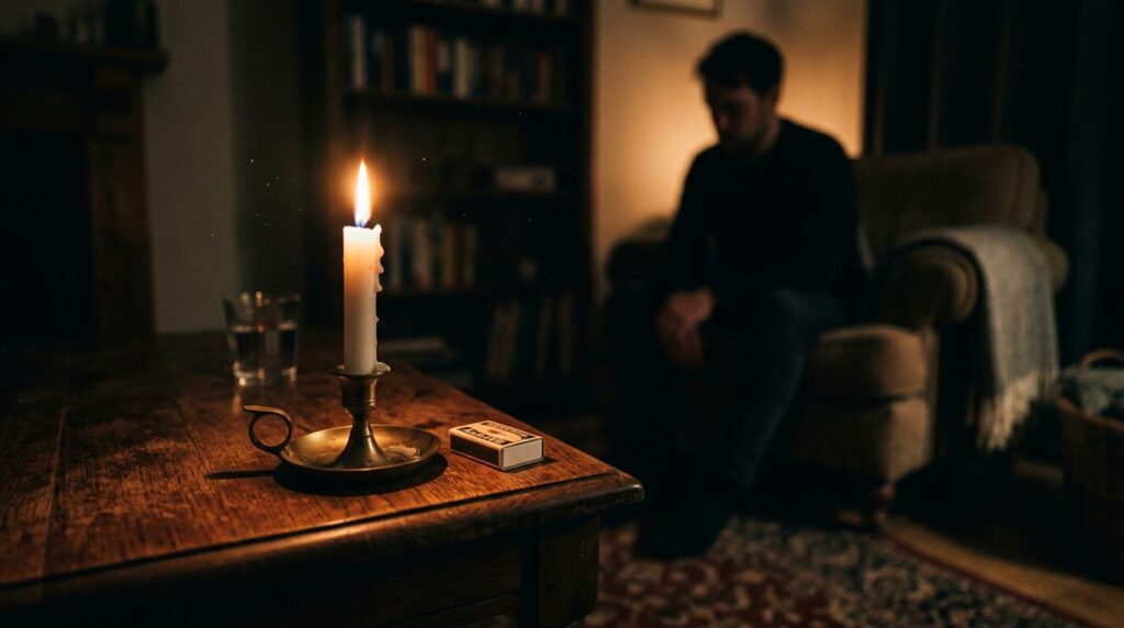 A frase dita junto com uma vela branca que promete limpar a energia da casa em uma noite