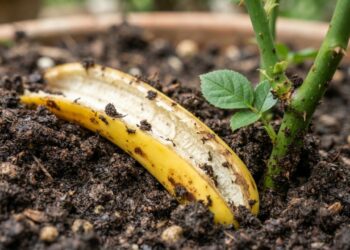 Enterrar uma casca de banana no pé da roseira uma vez por mês: para que serve e quais são os seus benefícios?