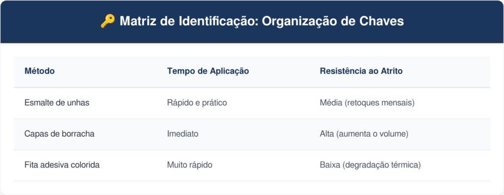 Chaveiro-tabela-1024x398 Chega de perder tempo testando chaves na porta quando você tem pressa: o truque do esmalte colorido que identifica cada fechadura instantaneamente e organiza seu chaveiro sem ocupar espaço extra