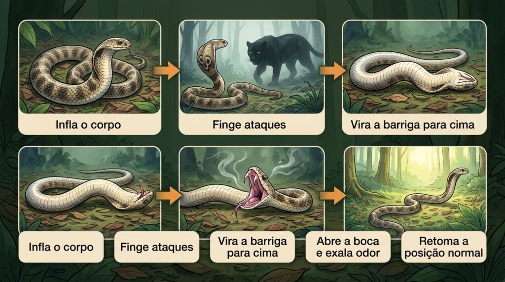 O predador que finge estar morto por horas para enganar quem tenta atacá-lo