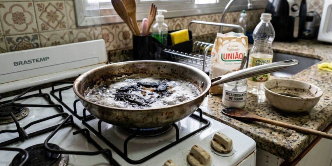 Como tirar crostas difíceis de gordura queimada do fundo das panelas: o truque fácil de ferver uma mistura caseira de bicarbonato e açúcar que sempre funciona