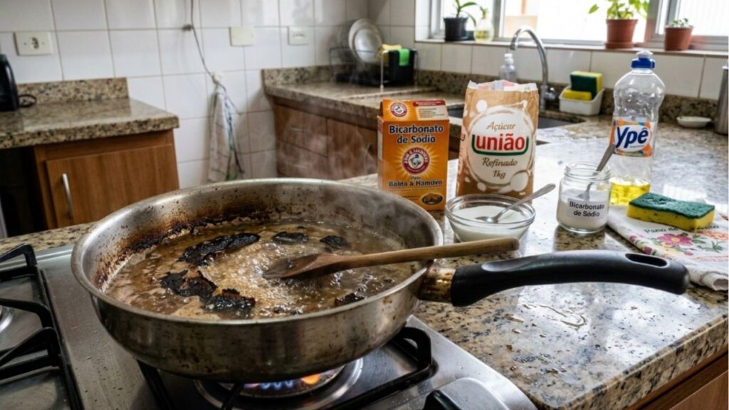 Como tirar crostas difíceis de gordura queimada do fundo das panelas: o truque fácil de ferver uma mistura caseira de bicarbonato e açúcar que sempre funciona