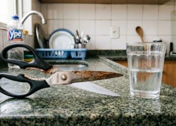 Como tirar manchas de ferrugem da tesoura e facas velhas da cozinha: o truque fácil de mergulhar a lâmina em um copo com vinagre branco puro que funciona sempre