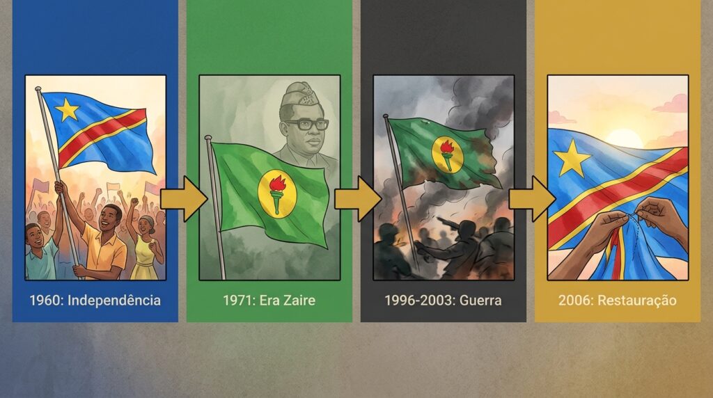 De Lumumba a Mobutu: como a bandeira da RD Congo testemunhou a fragmentação de um país