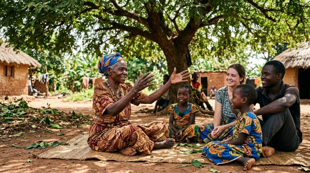Sabedoria africana do dia: "a árvore não fica de pé apenas pela raiz, mas pelos galhos que abrem para o mundo”