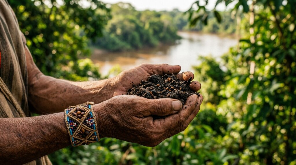 Frase do dia de Floresta Amazônica Xingu, indígena brasileira e defensora: "A floresta é nossa mãe — quem a mata mata a si mesmo"