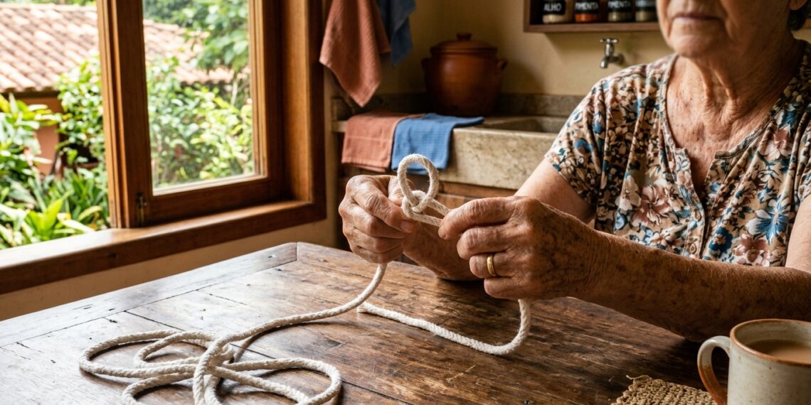 A frase que muitos sussurram fazendo nó em corda branca para prender a sorte e a riqueza em meses