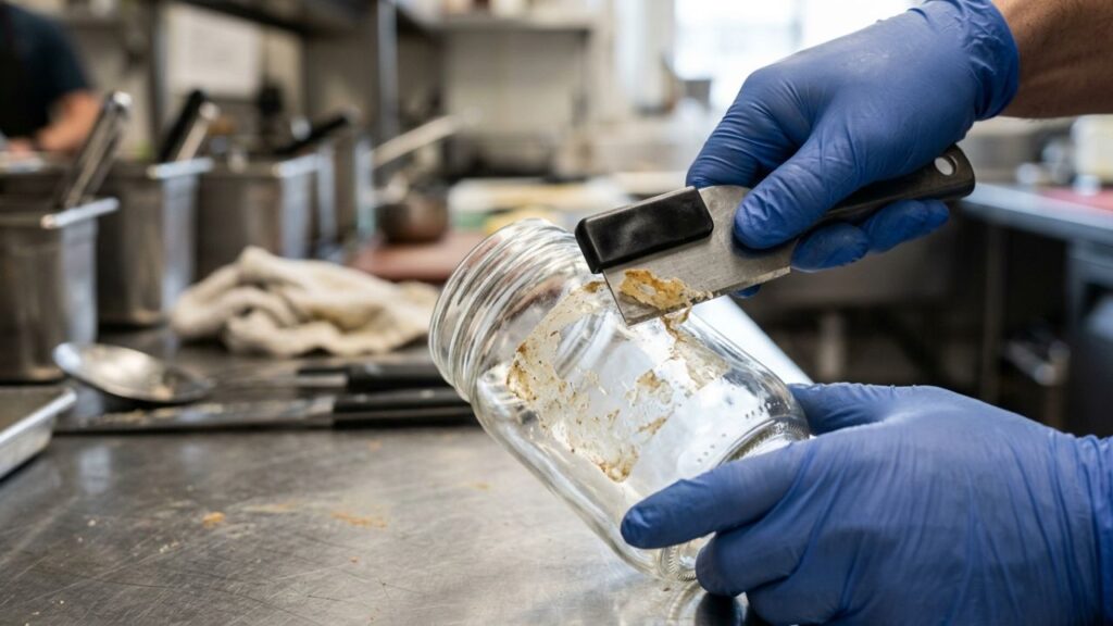 Etiquetas-3-1024x576 Diga adeus aos restos de etiquetas que ficam grudados em potes e vidros: o segredo do óleo de cozinha para dissolver a cola instantaneamente sem riscar ou deixar marcas opacas no plástico