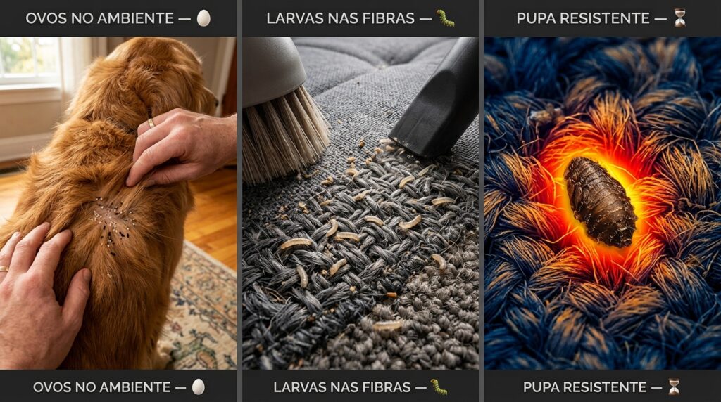 Pulga de cachorro espalhada pela casa: por que o colchão vira depósito de larvas e como eliminar