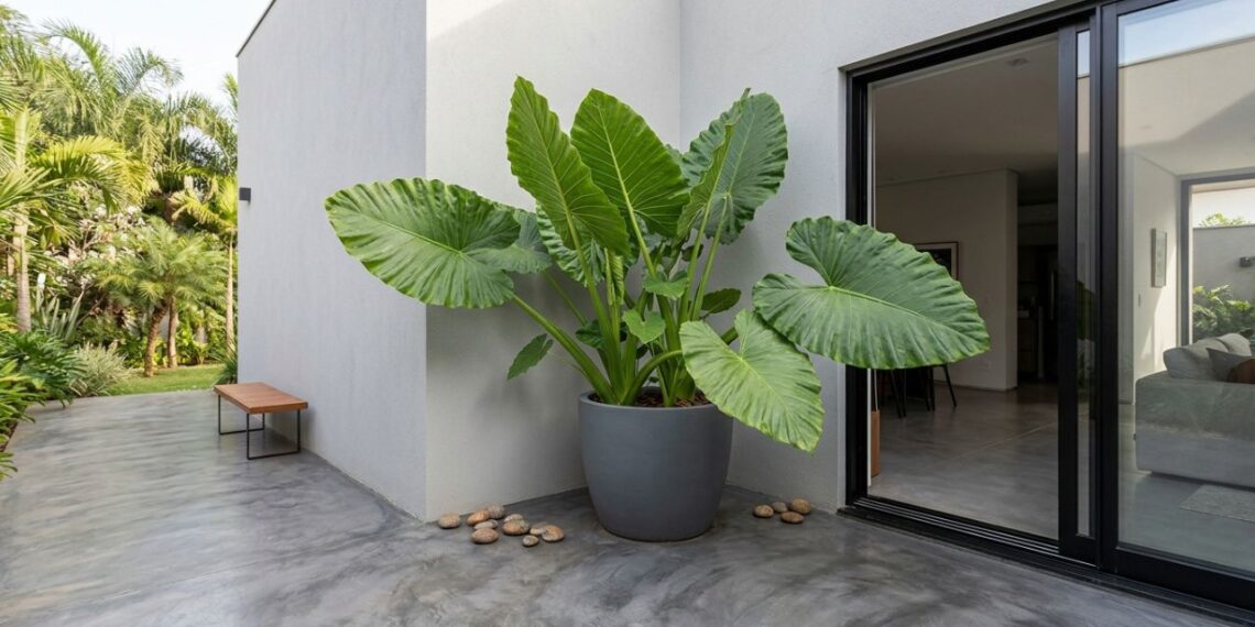 6 folhagens gigantes cujas raízes não danificam o piso de cimento queimado, perfeitas para cantos de jardim sem grama