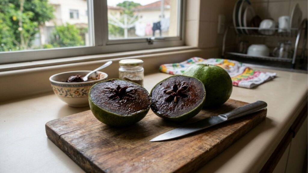 Fruta preta com sabor de chocolate, rica em antioxidantes, fácil de cultivar no jardim e que encanta as crianças